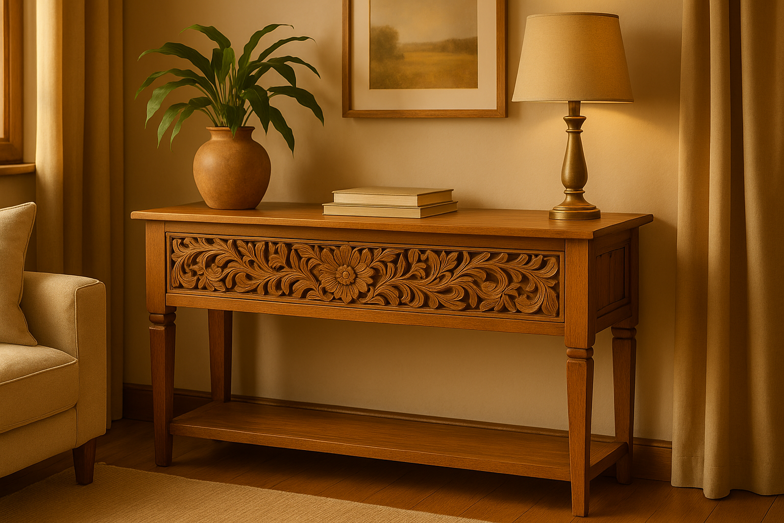 Jaipur Hand-Carved Console