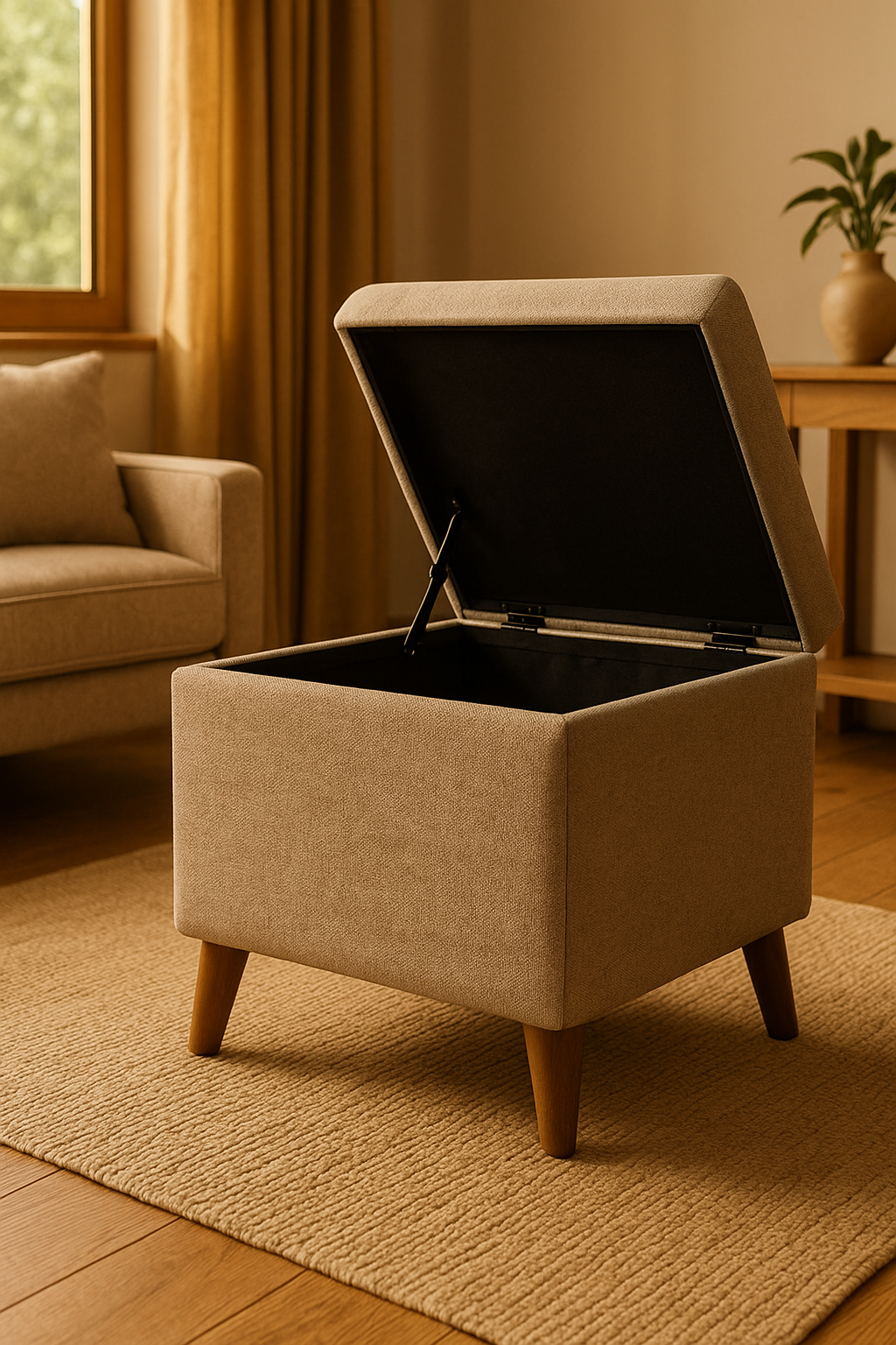 Fabric Storage Ottoman